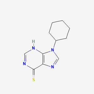 molecular formula C11H14N4S B15184356 3,9-Dihydro-9-cyclohexyl-6H-purine-6-thione CAS No. 2538-32-1