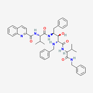 (2R,3R,4S)-N-(2-(Benzylamino)-4-((N-((2-quinolinyl)carbonyl)valyl)amino)-3-hydroxy-5-phenylpentanoyl)valine benzylamide