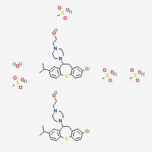 2-[4-(3-bromo-8-propan-2-yl-5,6-dihydrobenzo[b][1]benzothiepin-6-yl)piperazin-1-yl]ethanol;methanesulfonic acid;hydrate