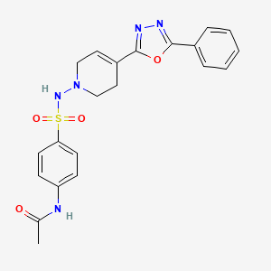 molecular formula C21H21N5O4S B15184441 Acetamide, N-(4-(((3,6-dihydro-4-(5-phenyl-1,3,4-oxadiazol-2-yl)-1(2H)-pyridinyl)amino)sulfonyl)phenyl)- CAS No. 160857-63-6