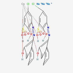 molecular formula C32H22Cl2CoN4Na3O10S2+3 B15184463 Trisodium bis(5-chloro-2-hydroxy-3-((2-hydroxy-1-naphthyl)azo)benzenesulphonato(3-))cobaltate(3-) CAS No. 6771-86-4