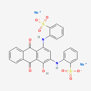 molecular formula C26H16N2Na2O9S2 B15184470 Disodium (9,10-dihydro-4-hydroxy-9,10-dioxo-1,3-anthrylenebis(imino))bis(benzenesulphonate) CAS No. 93941-71-0