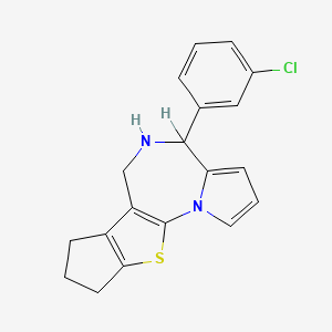 4H,7H-Cyclopenta(4,5)thieno(3,2-f)pyrrolo(1,2-a)(1,4)diazepine, 5,6,8,9-tetrahydro-4-(3-chlorophenyl)-