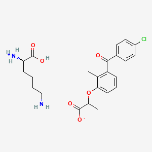 B15184481 2-(3-(p-Chlorobenzoyl)-o-tolyloxy)propionic acid lysine salt CAS No. 102504-53-0