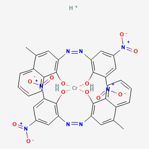 molecular formula C34H25CrN8O12+ B15184536 Hydrogen bis(2-((2-hydroxy-3,5-dinitrophenyl)azo)-4-methyl-1-naphtholato(2-))chromate(1-) CAS No. 93940-24-0