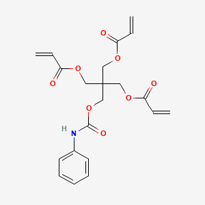 molecular formula C21H23NO8 B15184538 2-Propenoic acid, 2-(((1-oxo-2-propenyl)oxy)methyl)-2-((((phenylamino)carbonyl)oxy)methyl)-1,3-propanediyl ester CAS No. 41203-79-6