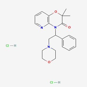 molecular formula C21H27Cl2N3O3 B15184551 2H-Pyrido(3,2-b)-1,4-oxazin-3(4H)-one, 2,2-dimethyl-4-(2-(4-morpholinyl)-1-phenylethyl)-, dihydrochloride CAS No. 88809-69-2