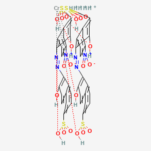 molecular formula C40H31CrN6O20S4+5 B15184581 Pentahydrogen bis(3-hydroxy-4-((2-hydroxy-6-sulpho-1-naphthyl)azo)-7-nitronaphthalene-1-sulphonato(4-))chromate(3-) CAS No. 94021-55-3