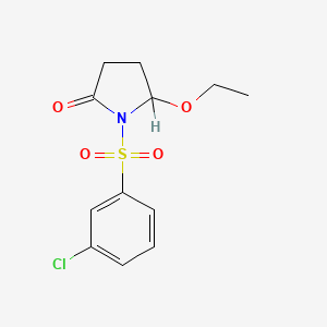 molecular formula C12H14ClNO4S B15184593 1-((3-Chlorophenyl)sulfonyl)-5-ethoxy-2-pyrrolidinone CAS No. 111711-58-1