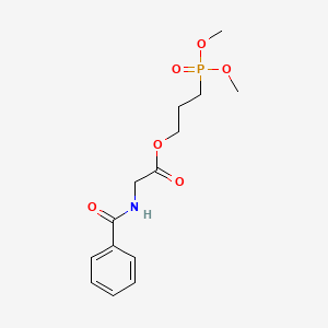 molecular formula C14H20NO6P B15184661 Glycine, N-benzoyl-, 3-(dimethoxyphosphinyl)propyl ester CAS No. 132237-22-0