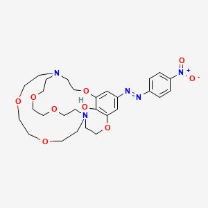 7-((4-Nitrophenyl)azo)-4,10,16,19,24,27-hexaoxa-1,13-diazatricyclo(11.8.8.15,9)triaconta-5,7,9(30)-trien-30-ol