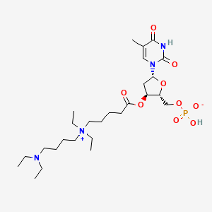 [(2R,3S,5R)-3-[5-[4-(diethylamino)butyl-diethylazaniumyl]pentanoyloxy]-5-(5-methyl-2,4-dioxopyrimidin-1-yl)oxolan-2-yl]methyl hydrogen phosphate