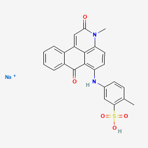 molecular formula C24H18N2NaO5S+ B15184824 Sodium ((2,7-dihydro-3-methyl-2,7-dioxo-3H-dibenz(f,ij)isoquinolin-6-yl)amino)toluenesulphonate CAS No. 85188-28-9