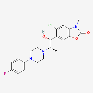 2(3H)-Benzoxazolone, 5-chloro-6-(2-(4-(4-fluorophenyl)-1-piperazinyl)-1-hydroxypropyl)-3-methyl-, (R*,S*)-