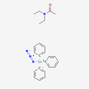 molecular formula C24H28N4OSn B15184860 Tin, azido(N,N-diethylacetamide-O)triphenyl-, (TB-5-12)- CAS No. 83729-84-4