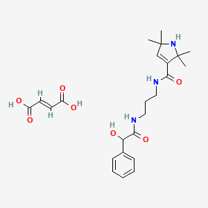 molecular formula C24H33N3O7 B15184869 (E)-but-2-enedioic acid;N-[3-[(2-hydroxy-2-phenylacetyl)amino]propyl]-2,2,5,5-tetramethyl-1H-pyrrole-3-carboxamide CAS No. 93823-63-3