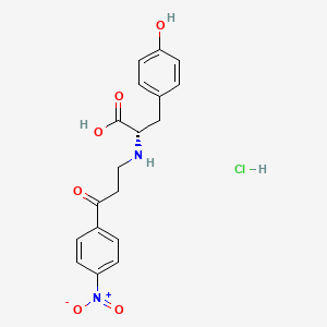 molecular formula C18H19ClN2O6 B15184876 L-Tyrosine, N-(3-(4-nitrophenyl)-3-oxopropyl)-, monohydrochloride CAS No. 85975-22-0