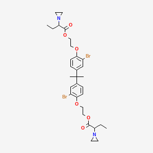 molecular formula C31H40Br2N2O6 B15184933 (Isopropylidene)bis((2-bromo-p-phenylene)oxyethylene) bis(alpha-ethylaziridine-1-acetate) CAS No. 65581-12-6