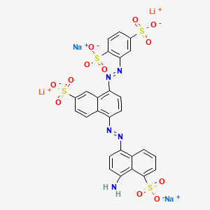 2-((4-((4-Amino-5-sulpho-1-naphthyl)azo)-7-sulpho-1-naphthyl)azo)benzene-1,4-disulphonic acid, lithium sodium salt