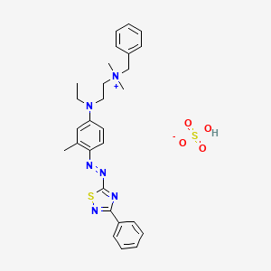 molecular formula C28H34N6O4S2 B15184984 Benzyl(2-(ethyl(4-((3-phenyl-1,2,4-thiadiazol-5-yl)azo)-m-tolyl)amino)ethyl)dimethylammonium hydrogen sulphate CAS No. 85187-93-5