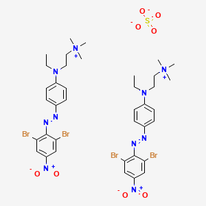 molecular formula C38H48Br4N10O8S B15184991 Bis((2-((4-((2,6-dibromo-4-nitrophenyl)azo)phenyl)ethylamino)ethyl)trimethylammonium) sulphate CAS No. 83969-17-9