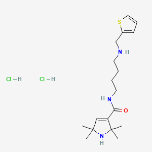 molecular formula C18H31Cl2N3OS B15184998 1H-Pyrrole-3-carboxamide, 2,5-dihydro-2,2,5,5-tetramethyl-N-(4-((2-thienylmethyl)amino)butyl)-, dihydrochloride CAS No. 93798-93-7