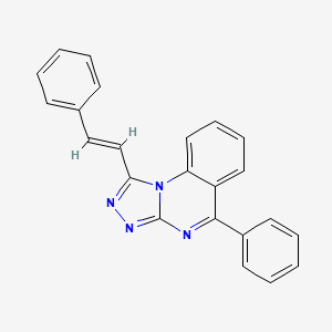 (1,2,4)Triazolo(4,3-a)quinazoline, 5-phenyl-1-(2-phenylethenyl)-