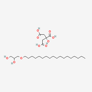 molecular formula C27H52O10 B15185077 1,2,3-Propanetricarboxylic acid, 2-hydroxy-, ester with 3-(octadecyloxy)-1,2-propanediol CAS No. 93385-01-4