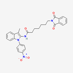 2H-Isoindole-2-heptanamide, 1,3-dihydro-1,3-dioxo-N-(3-methyl-1-(4-nitrophenyl)-1H-indol-2-yl)-