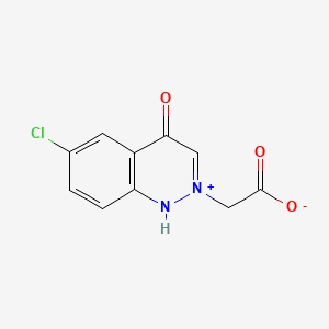 molecular formula C10H7ClN2O3 B15185110 Cinnolinium, 2-(carboxymethyl)-6-chloro-4-hydroxy-, inner salt CAS No. 158631-53-9