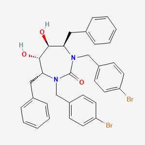 2H-1,3-Diazepin-2-one, 1,3-bis((4-bromophenyl)methyl)hexahydro-5,6-dihydroxy-4,7-bis(phenylmethyl)-, (4R,5S,6S,7R)-