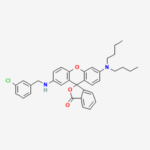 molecular formula C35H35ClN2O3 B15185164 2'-(3-Chlorobenzylamino)-6'-(dibutylamino)spiro(isobenzofuran-1(3H)-9'(9H)-xanthene)-3-one CAS No. 85223-16-1