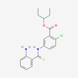 Benzoic acid, 5-(((2-aminophenyl)thioxomethyl)amino)-2-chloro-, 1-ethylpropyl ester