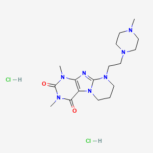 Pyrimido(2,1-f)purine-2,4(1H,3H)-dione, 6,7,8,9-tetrahydro-1,3-dimethyl-9-(2-(4-methyl-1-piperazinyl)ethyl)-, dihydrochloride