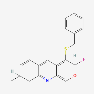 molecular formula C20H18FNOS B15185208 2-Fluoro-7-methyl-6H-(1)benzothiopyrano(4,3-b)quinoline CAS No. 52831-37-5