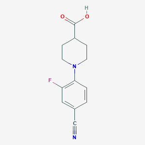 molecular formula C13H13FN2O2 B1518525 1-(4-Cyano-2-fluorophenyl)piperidine-4-carboxylic acid CAS No. 1156886-59-7