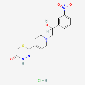 4H-1,3,4-Thiadiazin-5(6H)-one, 2-(1,2,3,6-tetrahydro-1-(2-hydroxy-2-(3-nitrophenyl)ethyl)-4-pyridinyl)-, monohydrochloride