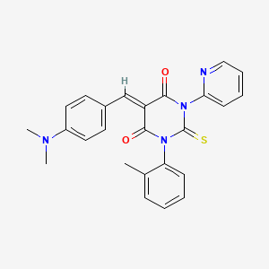 4,6(1H,5H)-Pyrimidinedione, dihydro-5-((4-(dimethylamino)phenyl)methylene)-1-(2-methylphenyl)-3-(2-pyridinyl)-2-thioxo-