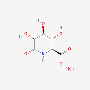 molecular formula C6H8KNO6 B15185329 5-Amino-5-deoxy-D-glucaric acid delta-lactam, monopotassium salt CAS No. 53834-55-2