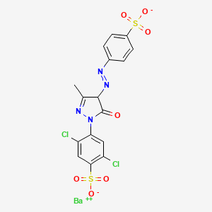 Barium 2,5-dichloro-4-(4,5-dihydro-3-methyl-5-oxo-4-((4-sulphonatophenyl)azo)-1H-pyrazol-1-yl)benzenesulphonate