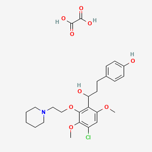 4-[3-[4-chloro-3,6-dimethoxy-2-(2-piperidin-1-ylethoxy)phenyl]-3-hydroxypropyl]phenol;oxalic acid