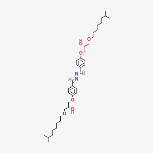 molecular formula C38H60N2O6 B15185365 4-(2-Hydroxy-3-(isononyloxy)propoxy)benzaldehyde ((4-(2-hydroxy-3-(isononyloxy)propoxy)phenyl)methylene)hydrazone CAS No. 93843-31-3