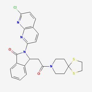 1,4-Dithia-8-azaspiro(4.5)decane, 8-((2-(7-chloro-1,8-naphthyridin-2-yl)-2,3-dihydro-3-oxo-1H-isoindol-1-yl)acetyl)-