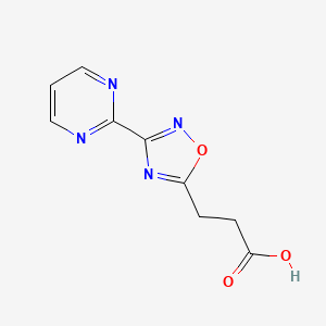 molecular formula C9H8N4O3 B1518537 3-[3-(Pyrimidin-2-yl)-1,2,4-oxadiazol-5-yl]propanoic acid CAS No. 1154008-66-8