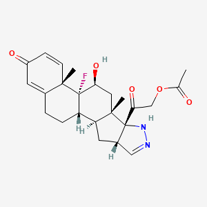 9-Fluoro-2',16beta-dihydro-11beta,21-dihydroxypregna-1,4-dieno(17,16-c)pyrazole-3,20-dione 21-acetate