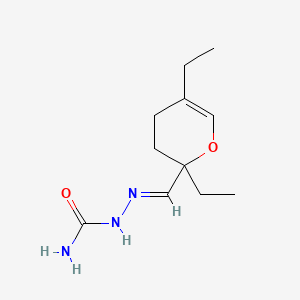 molecular formula C11H19N3O2 B15185402 2,5-Diethyl-3,4-dihydro-2H-pyran-2-carboxaldehyde semicarbazone CAS No. 34300-45-3