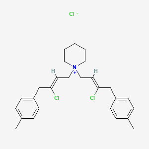 molecular formula C27H34Cl3N B15185413 1,1-Bis(3-chloro-4-(p-tolyl)-2-butenyl)piperidinium chloride CAS No. 34552-18-6