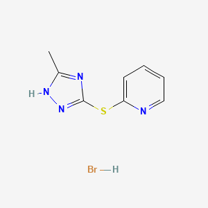 Pyridine, 2-((5-methyl-1H-1,2,4-triazol-3-yl)thio)-, hydrobromide