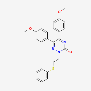 1,2,4-Triazin-3(2H)-one, 5,6-bis(4-methoxyphenyl)-2-(2-(phenylthio)ethyl)-