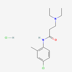 molecular formula C14H22Cl2N2O B15185467 o-Propionotoluidide, 4'-chloro-3-diethylamino-, hydrochloride CAS No. 110155-75-4